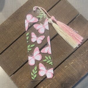 Pink Butterfly Bookmark with Tassel